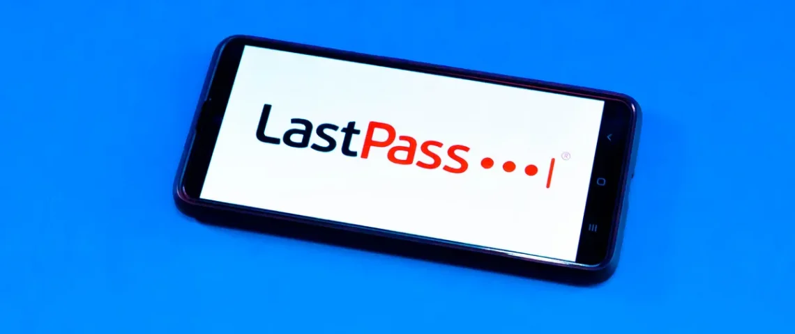 a cell phone with the lastpass logo on it